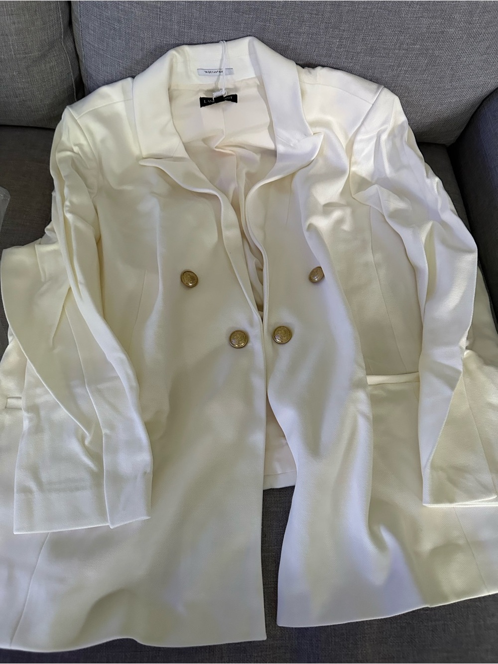 Lane Bryant Double-Breasted Cream Women's Blazer Coat